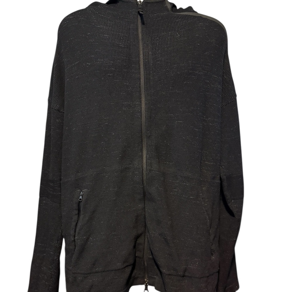 AdidasMen's Black Zip-Up Sweater With Hood Black XL